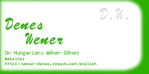 denes wener business card