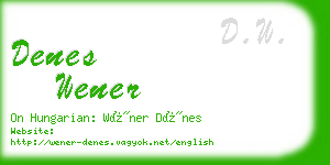 denes wener business card